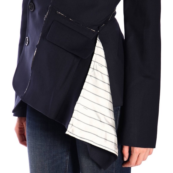 MONSE NAVY BLUE DECONSTRUCTED SLASHED JACKET BLAZER 4 NWOT - Picture 6 of 16